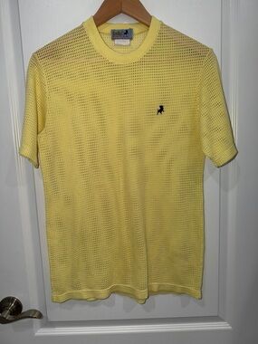 Lois Vintae Yellow Mesh Short-Sleeve Crewneck Shirt size small
